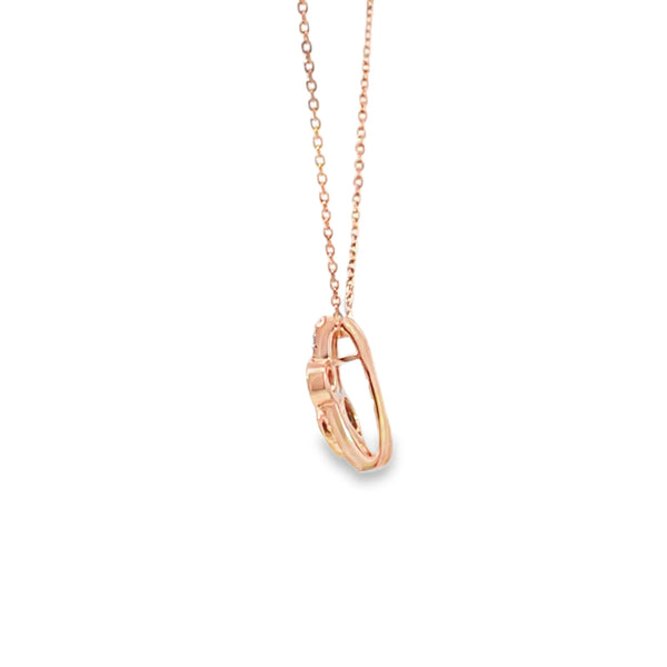 Dije en oro de 14K con diamante de 0.05 ct y cuarzo de 0.55 ct, diseño encantador