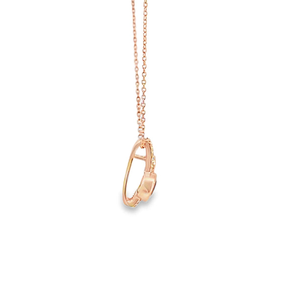 Dije en oro de 14K con diamante de 0.05 ct y cuarzo de 0.55 ct, diseño encantador