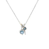 Dije en oro blanco de 14K con diamante de 0.05 ct, diseño encantador