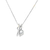 Dije en oro blanco de 14K con diamante de 0.05 ct, diseño encantador