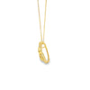 Dije en oro amarillo de 14K con diamante de 0.05 ct y piedra de 0.70 ct, diseño vibrante