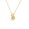 Dije en oro amarillo de 14K con diamante de 0.05 ct y piedra de 0.70 ct, diseño vibrante