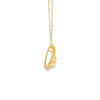 Dije en oro amarillo de 14K con diamante de 0.05 ct y piedra de 0.70 ct, diseño vibrante