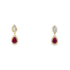 Aretes en oro de 14K bicolor con diamantes de 0.22 ct, diseño delicado
