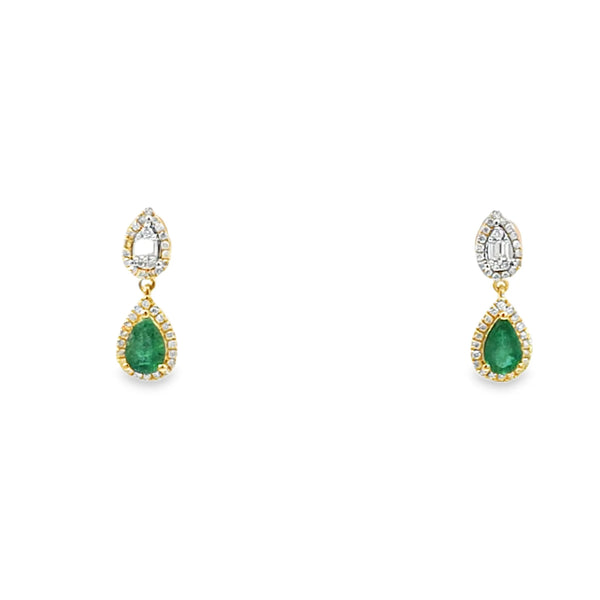 Aretes bicolor en oro de 14K con diamantes de 0.21 ct, brillo sutil
