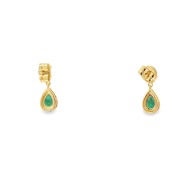 Aretes bicolor en oro de 14K con diamantes de 0.21 ct, brillo sutil
