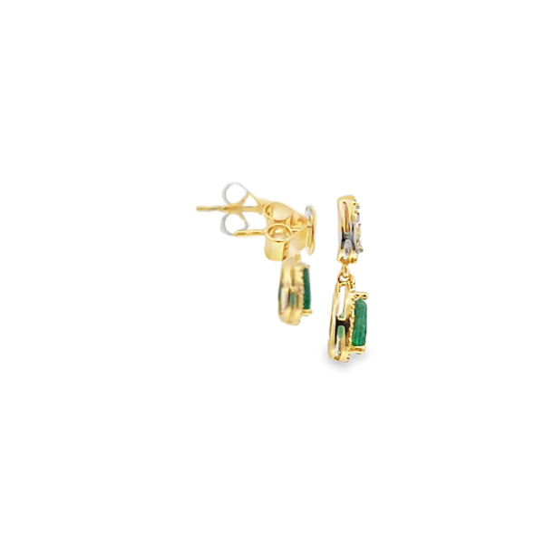 Aretes bicolor en oro de 14K con diamantes de 0.21 ct, brillo sutil