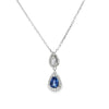 Dije de oro blanco de 14K con diamante de 0.11 ct,zafiro de 0.56 ct, lujo refinado
