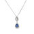 Dije de oro blanco de 14K con diamante de 0.11 ct,zafiro de 0.56 ct, lujo refinado