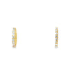Aretes de oro amarillo de 18K con diamante de 0.27 ct y topacio azul de 0.48 ct, diseño vibrante