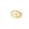 Aretes bicolor en oro de 18K con diamantes de 0.09 ct, diseño delicado
