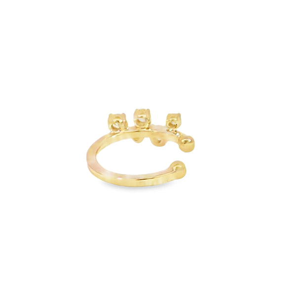 Aretes femeninos en oro amarillo de 18K con diamantes de 0.17 ct, elegancia sutil
