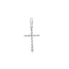 Cruz en oro blanco de 14K con diamantes de 0.19 ct, símbolo de devoción y lujo