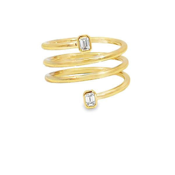 Anillo para dama en oro de 18K con diamante de 0.27 ct, diseño sofisticado