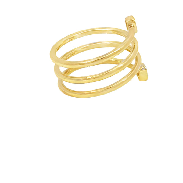 Anillo para dama en oro de 18K con diamante de 0.27 ct, diseño sofisticado