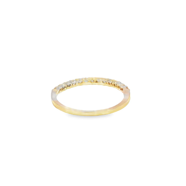 Churumbela en oro amarillo de 14K con diamantes de 0.19 ct, diseño delicado