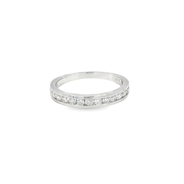 Churumbela de oro blanco de 14K con diamantes de 0.33 ct, elegancia brillante