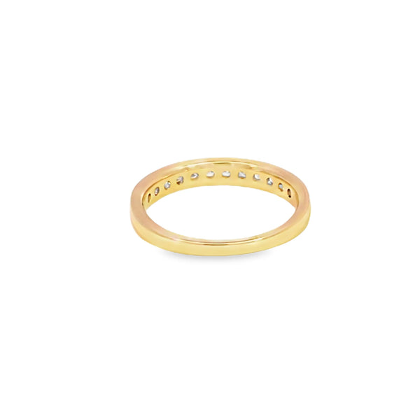 Churumbela de oro amarillo de 14K con diamantes de 0.33 ct, elegancia radiante
