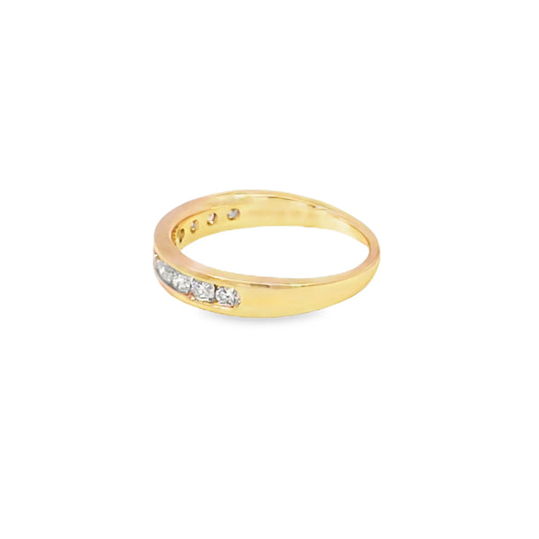 Churumbela en oro amarillo de 14K con diamantes de 0.50 ct, estilo refinado