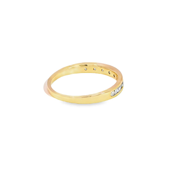 Churumbela femenina en oro amarillo de 14K con diamantes de 0.24 ct, estilo clásico