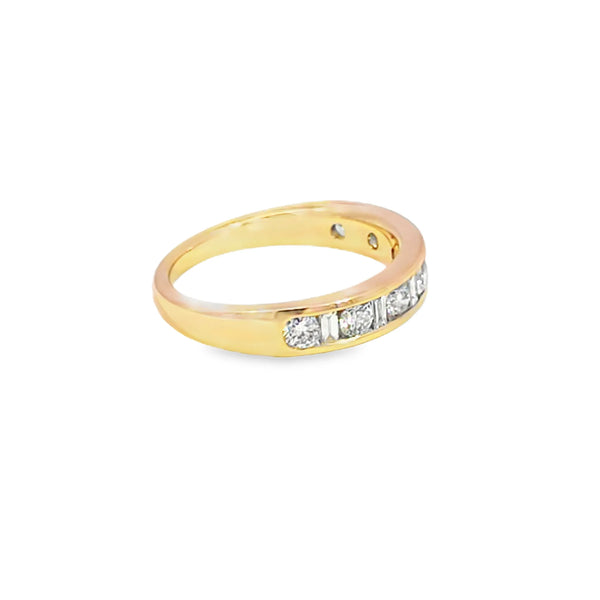 Churumbela de oro amarillo de 14K con diamantes de 0.71 ct, lujo radiante