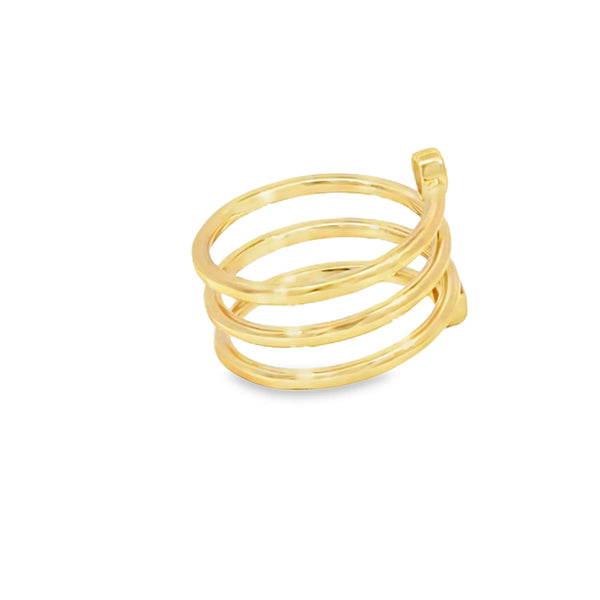 Anillo de oro de 18K con diamante de 0.24 ct corte pera, elegancia pura