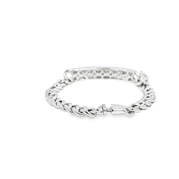 Esclava en oro blanco de 18K con diamantes de 1.88 ct, diseño majestuoso