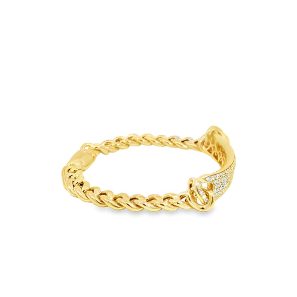 Esclava en oro amarillo de 18K con diamantes de 1.88 ct, lujo absoluto