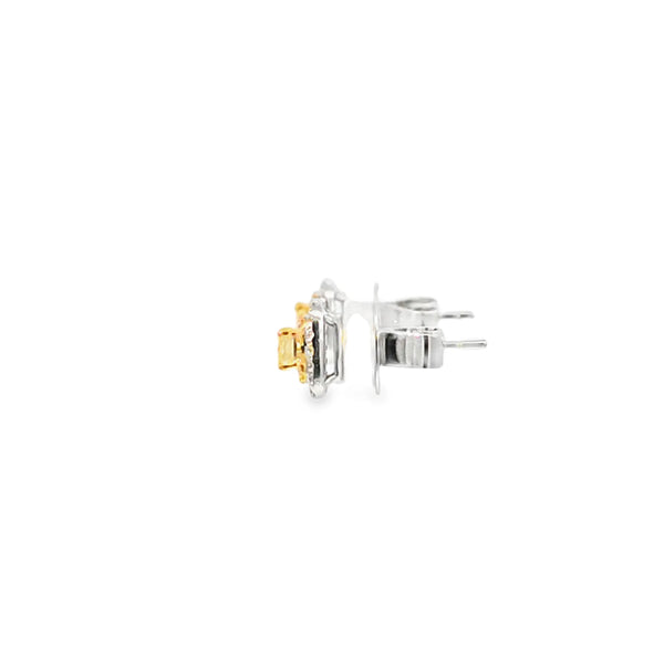 Aretes en 18K en oro blanco con 0.37ct en diamantes y 0.46 ct Yellow Fancy