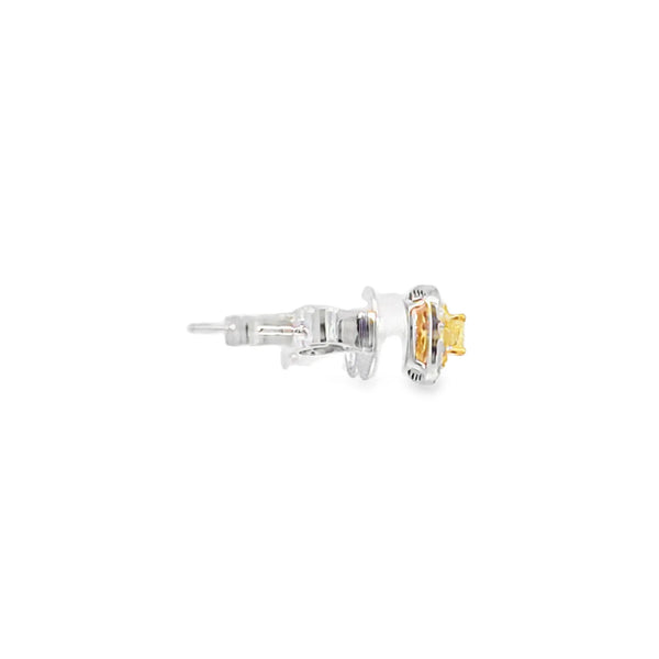 Aretes en 18K en oro blanco con 0.37ct en diamantes y 0.46 ct Yellow Fancy