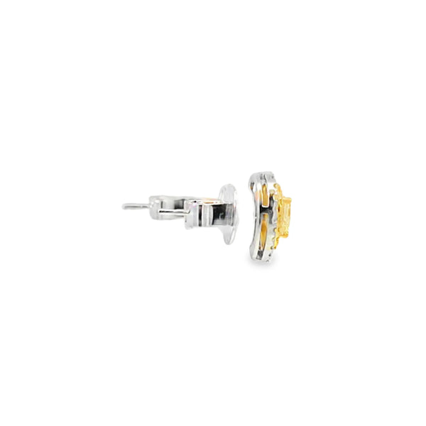 Aretes en 18K en oro blanco con 0.43ct en diamantes y 0.40 ct Yellow Fancy