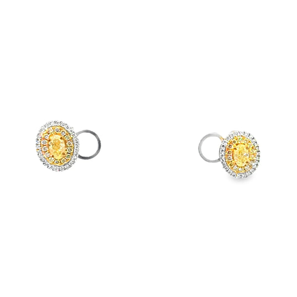 Aretes en 18K en oro blanco con 0.33ct en diamantes y 0.48 ct Yellow Fancy