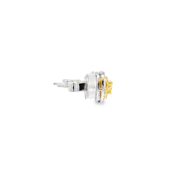 Aretes en 18K en oro blanco con 0.52ct en diamantes y 0.47 ct Yellow Fancy
