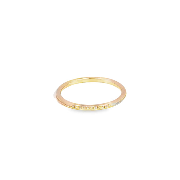 Churumbela en oro amarillo de 14K con diamante de 0.18CT