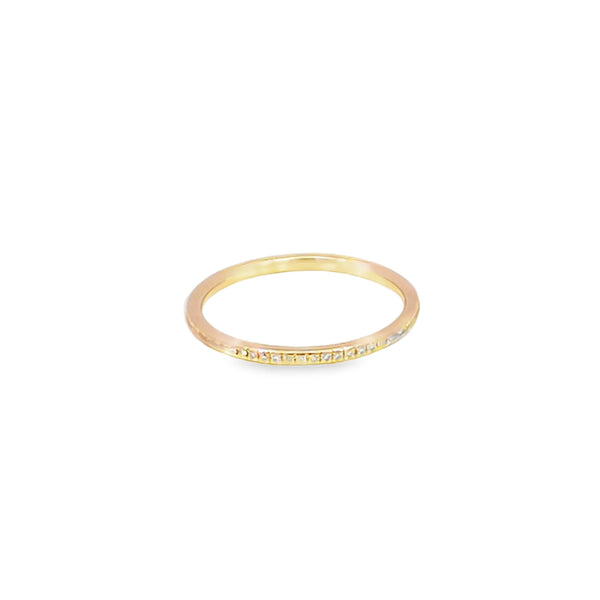 Churumbela en oro amarillo de 14K con diamante de 0.18CT