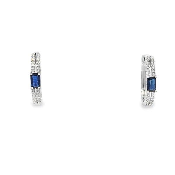 Aretes en oro blanco de 14K con diamante de 0.14CT