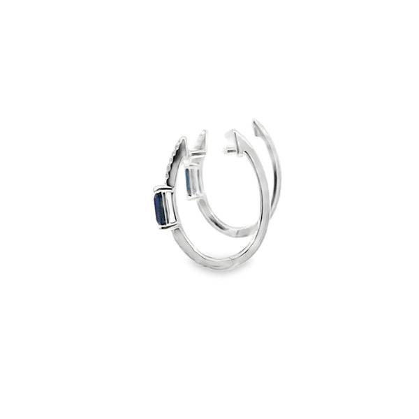 Aretes en oro blanco de 14K con diamante de 0.14CT