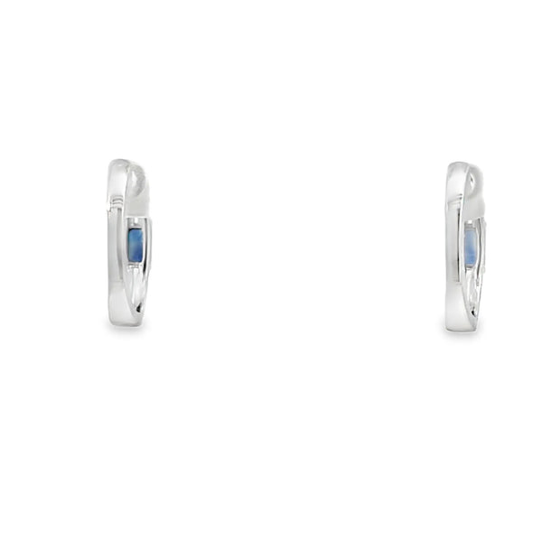 Aretes en oro blanco de 14K con diamante de 0.14CT