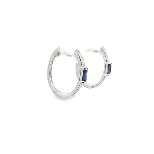Aretes en oro blanco de 14K con diamante de 0.14CT