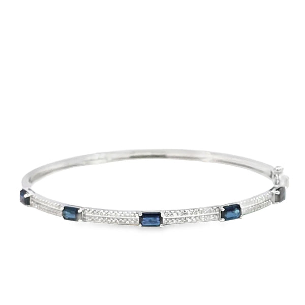 Brazalete en oro blanco de 14K con diamante de 0.25CT
