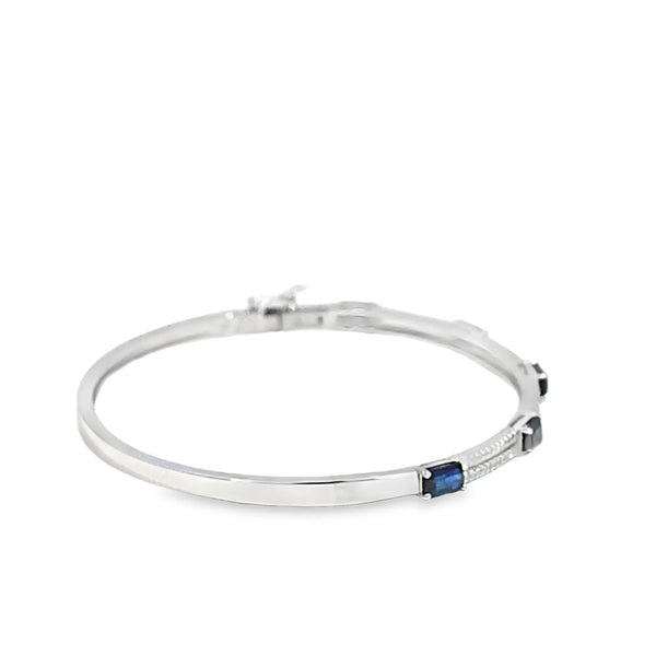 Brazalete en oro blanco de 14K con diamante de 0.25CT
