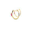 Aretes en oro amarillo de 14K con diamante de 0.15CT y rubí de 0.59CT