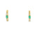 Aretes en oro amarillo de 14K con diamante de 0.14CT y esmeralda de 0.67CT