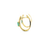 Aretes en oro amarillo de 14K con diamante de 0.14CT y esmeralda de 0.67CT