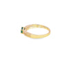 Anillo dama en oro amarillo de 14K con diamante de 0.10CT y esmeralda de 0.32CT