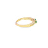 Anillo dama en oro amarillo de 14K con diamante de 0.10CT y esmeralda de 0.32CT