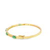 Brazalete en oro amarillo de 14K con diamante de 0.25CT y esmeralda de 1.55CT
