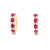 Aretes en oro rosa de 14K con diamante de 0.18CT y rubí de 1.42CT