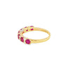 Anillo dama en oro rosa de 14K con diamante de 0.14CT y rubí de 1.12CT