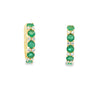 Aretes en oro amarillo de 14K con diamante de 0.18CT y esmeralda de 1.09CT